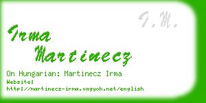irma martinecz business card